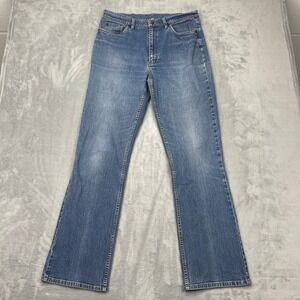 L.L. Bean Bootcut Jeans Womens 14 Tall Blue Denim Stretch Medium Wash High Rise